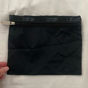 LeSportsac Zip Cosmetic Pouch Makeup Bag Black Small